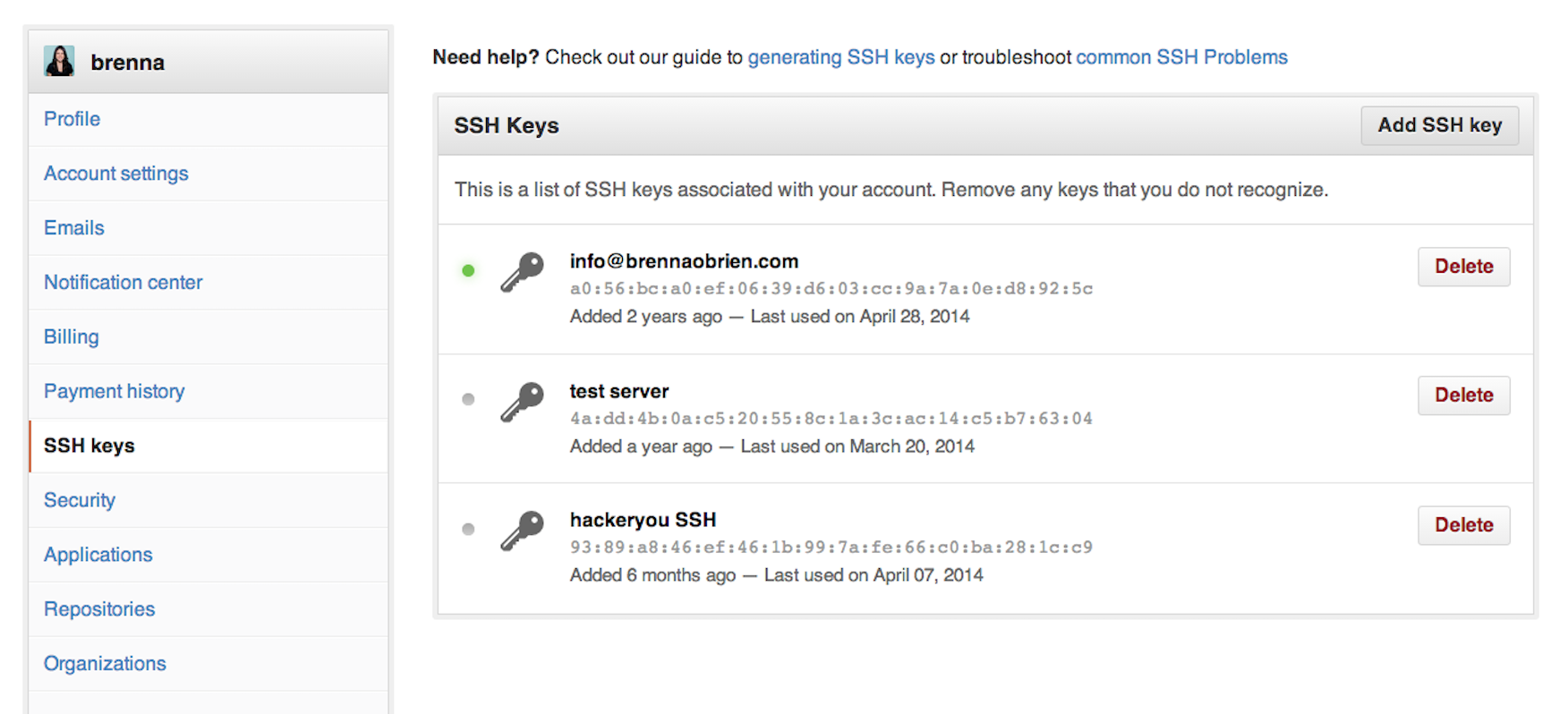 Public ssh key